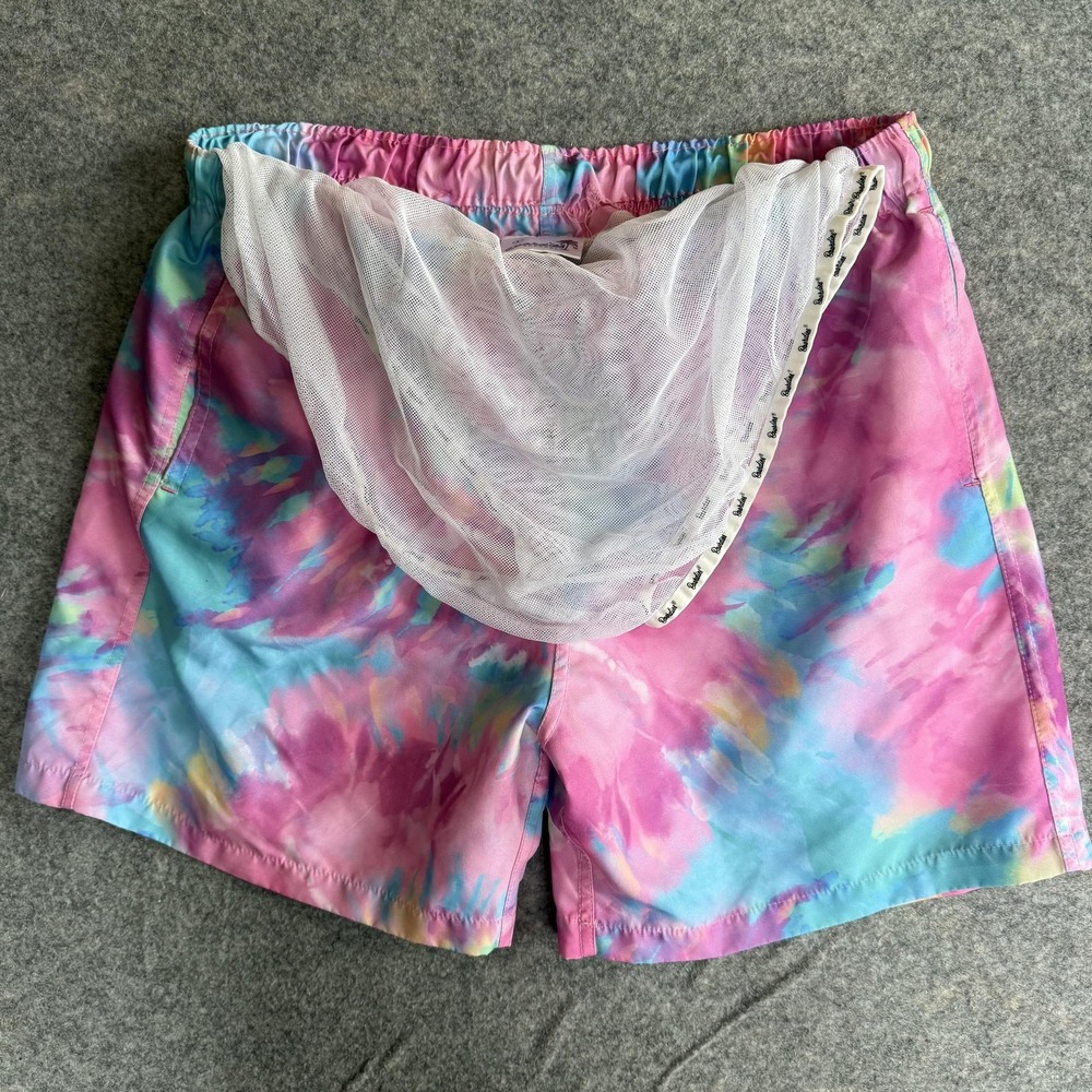 Boardies Swim Trunks Shorts Mens Large Multicolor Tie Dye Lined Surf Flaws Read - Picture 10 of 10